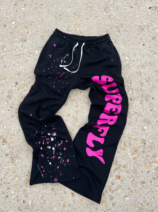 Black “Splattered” Sweats